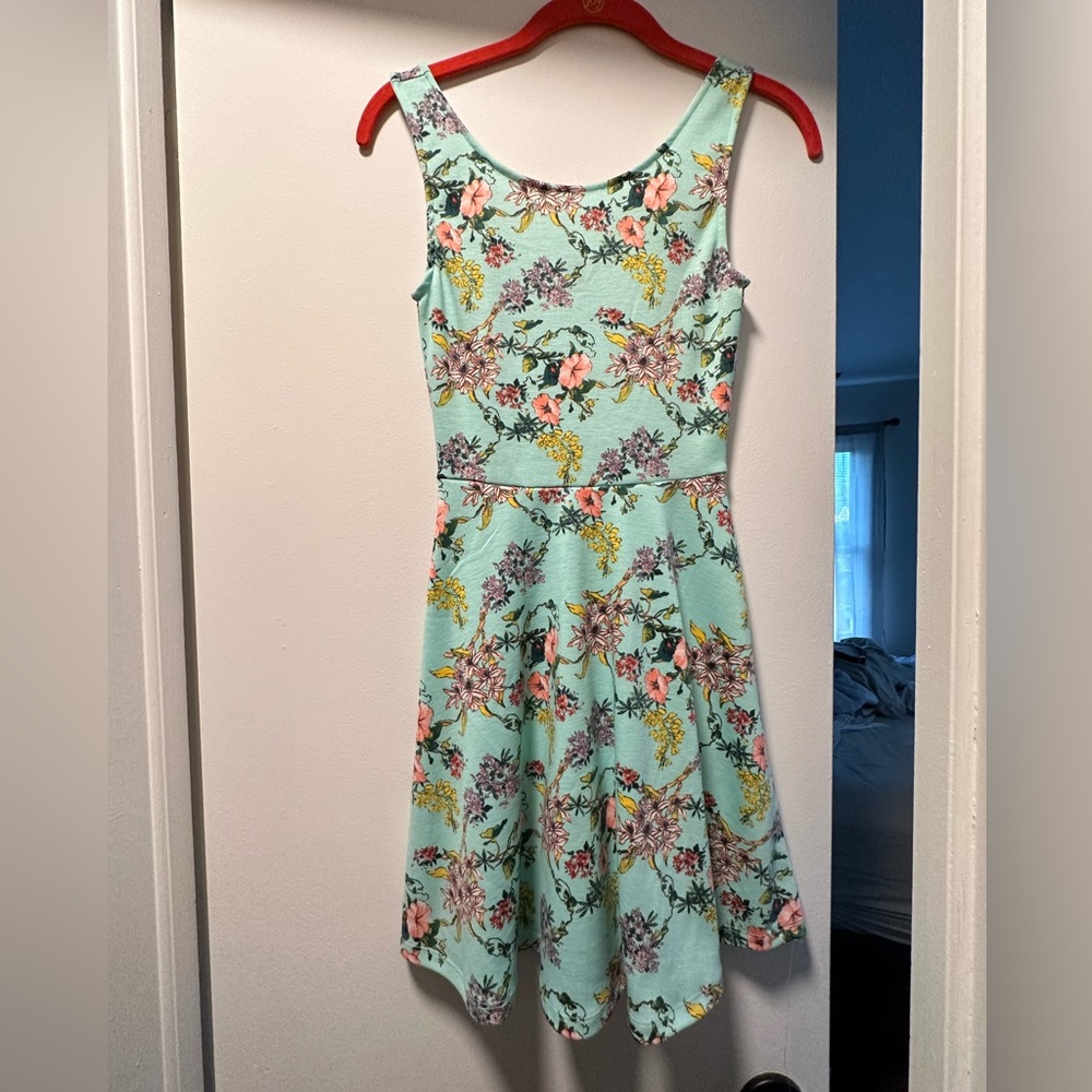 H&M Divided Teal and Floral Dress